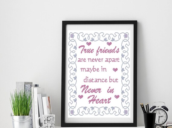 Best Friends Cross Stitch Pattern Cross Stitch Pattern Quote Long Distance Friendship Cross Stitch Best Friend