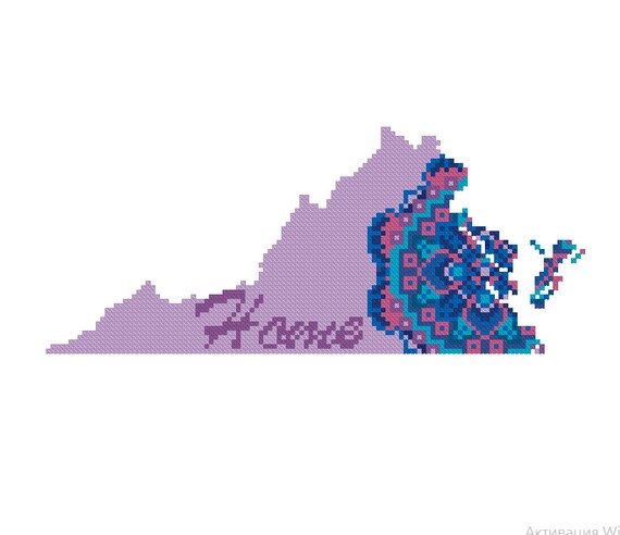 Virginia Cross Stitch Pattern Virginia Cross Stitch Cross Stitch Home Decor Virginia Decor Cross Stitch Patterns Virginia