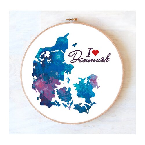 Denmark Modern Cross Stitch Pattern Nature Easy Counted Cross Etsy