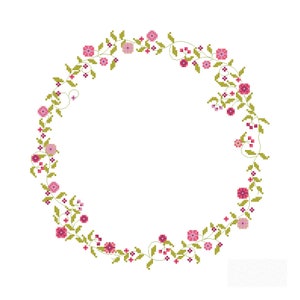 Cross stitch pattern floral wreath, beautiful flowers, embroidery hoop, wreath art, your text here # 237