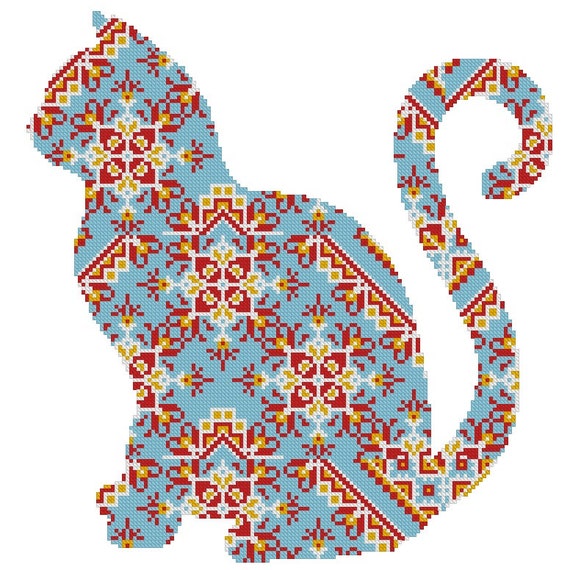 Modern Cross Stitch Pattern, Cat Cross Stitch Pattern, Cat Lovers
