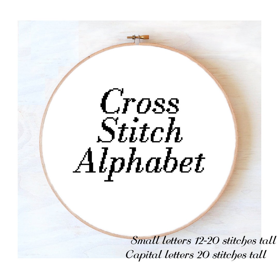 Italic Font Cross Stitch Alphabet 20 Stitch Tall Capital Etsy