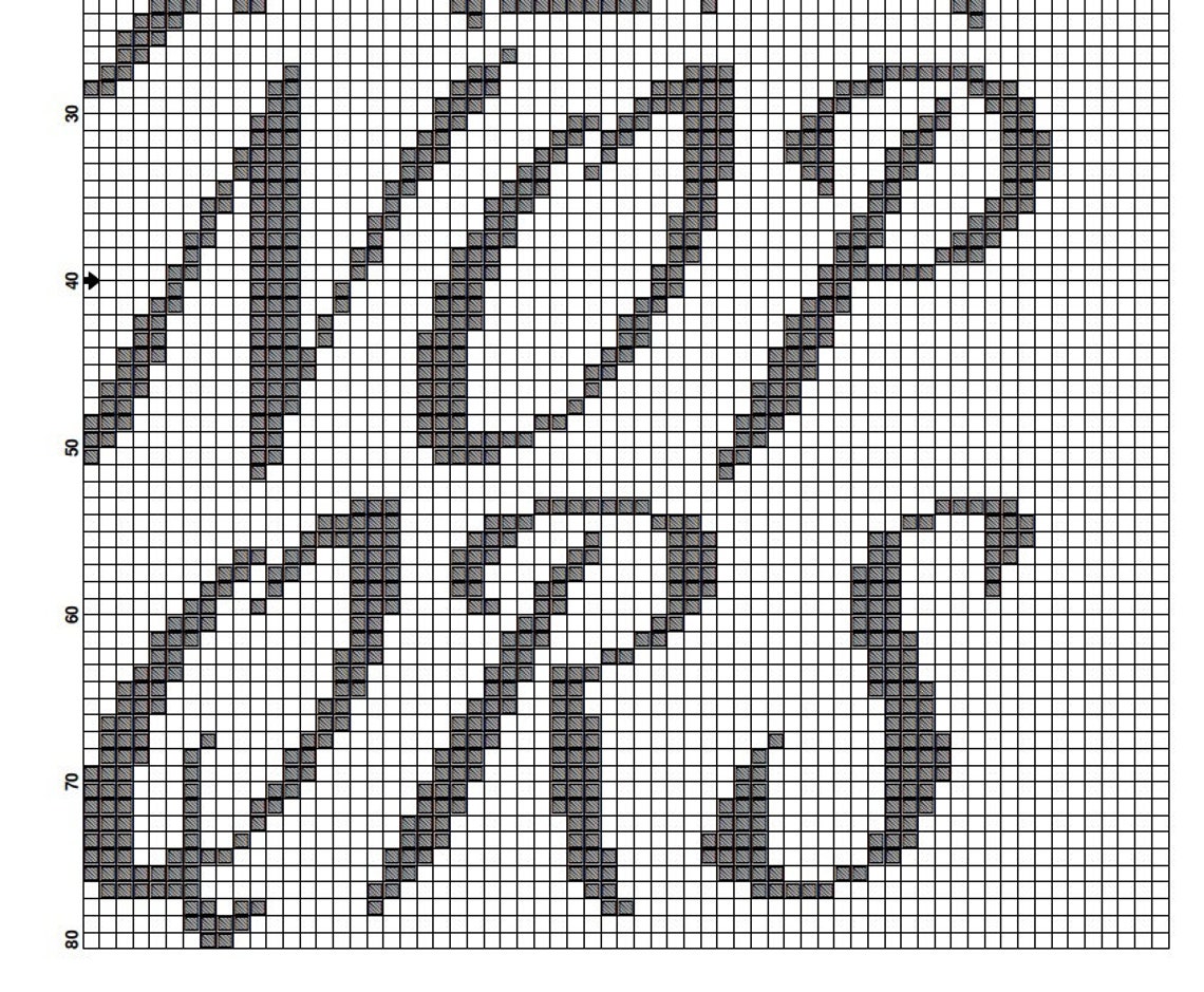 Cursive alphabet cross stitch pattern 24 29 stitch tall Etsy