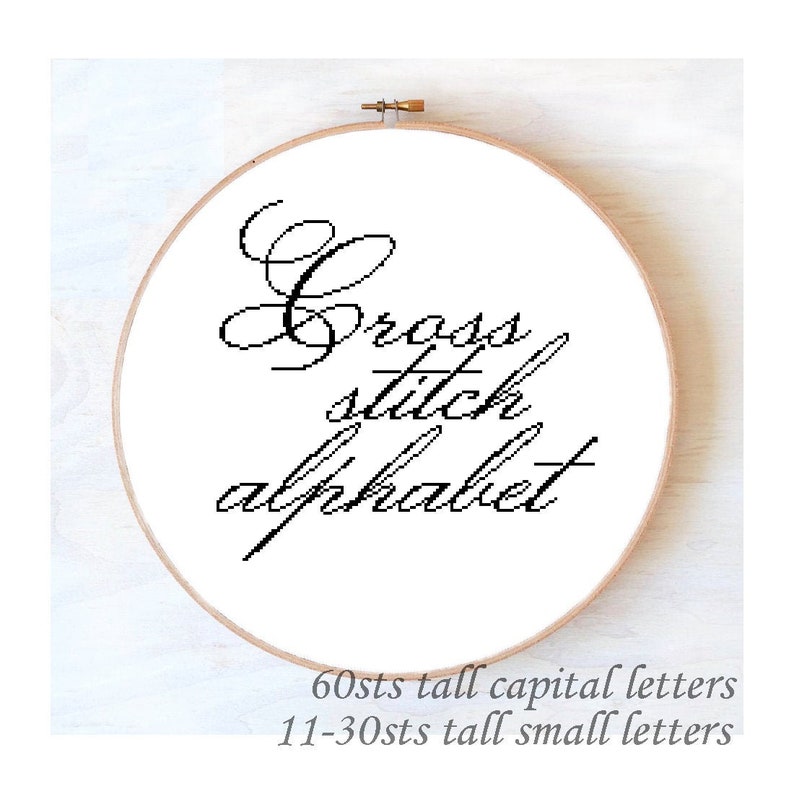 Calligraphy Cross Stitch Alphabet Pattern Handwritten 60sts Etsy