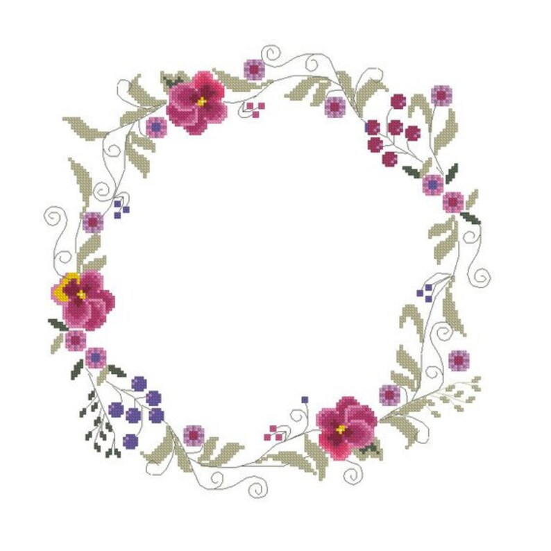 Sewing Needlecraft Kits Floral Border Cross Stitch Kit Wreath Cross Stitch Berries Cross Stitch Pattern Kit Cross Stitch Floral Wreath Floral Wreath Cross Stitch