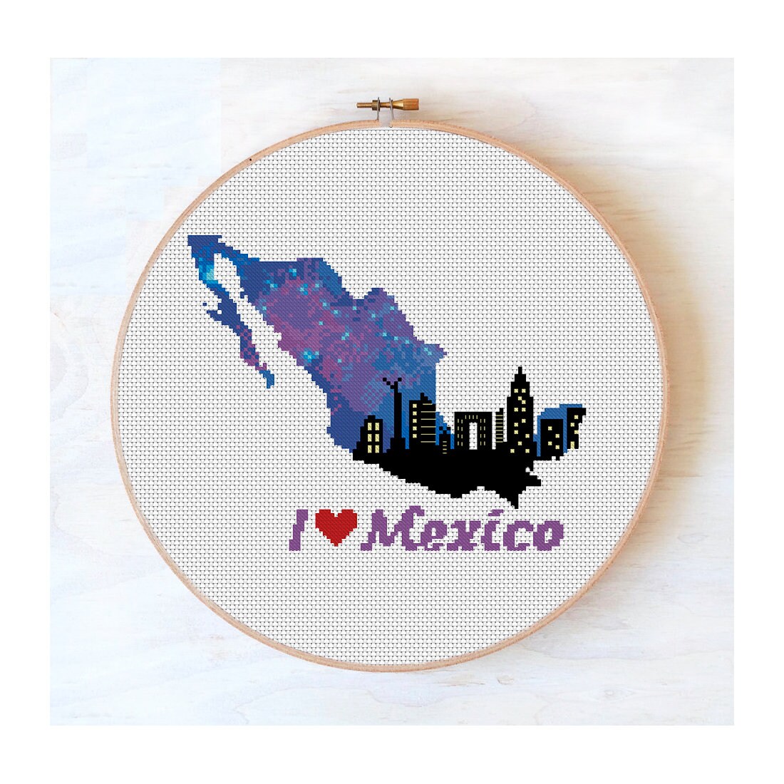 Mexico Silhouette Cross Stitch Pattern PDF Map Cross Stitch - Etsy