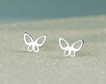 925/1000e Silber Schmetterlings-Ohrringe – Silberne Schmetterlings-Ohrstecker – Sterling Silber Schmetterlings-Ohrstecker