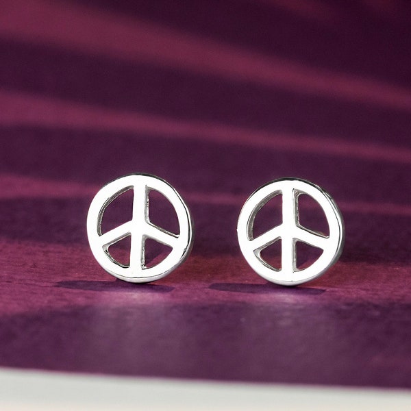 Boucles d'oreilles Peace and Love en Argent 925/1000e