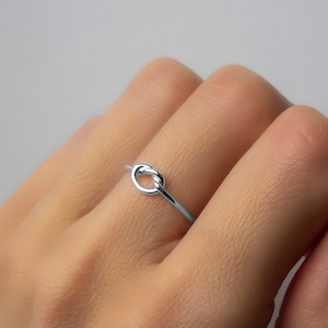 925 Sterling Silver Heart Knot Ring Love Knot Friendship Knot