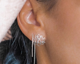 925 Sterling Silver Lotus Earrings - Lotus Studs In Silver