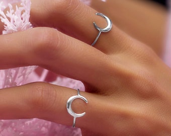 925 Sterling Silver Moon Ring