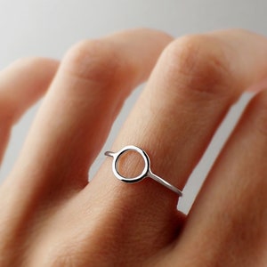 925 Sterling Silver Ring With Circle on Top Ring With Round Form