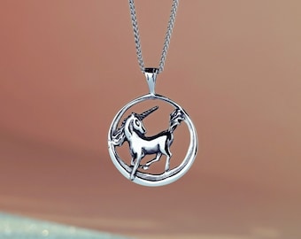 925 Sterling Silver Unicorn Pendant - Unicorn Necklace In Silver