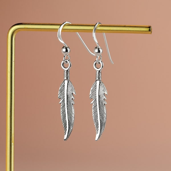 Boucles d'oreilles Plumes en Argent massif 925/1000e