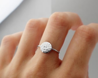 925 Sterling Silver Minimalist Disk Ring