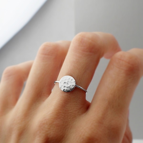 925 Sterling Silver Minimalist Disk Ring