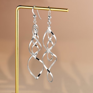 925 Sterling Silver Long Dangle Earrings - Dangle Earrings for Everyday Wear