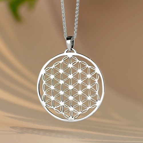 Flower of Life Necklace Sterling Silver Flower of Life - Etsy