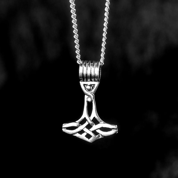 Keltische Ankeranhänger / Thors Hammer in massivem Silber 925/1000e - Keltische Silberkette