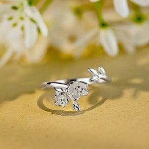 925 Sterling Silver Flower Branch Ring