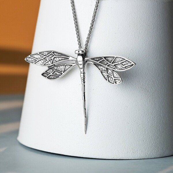 925 Sterling Silver Dragonfly Pendant - Dragonfly Necklace In Silver