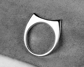 925 Sterling Silver Cat Ears Ring