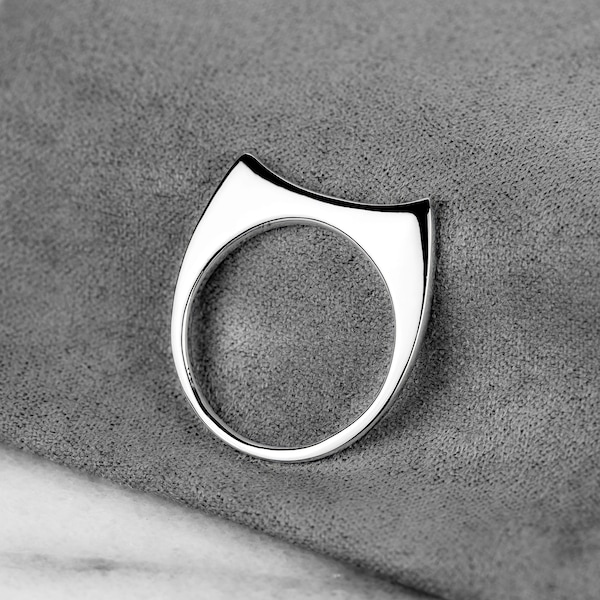 Bague Chat Argent Massif 925/1000e - Bague Oreilles de Chat Argent