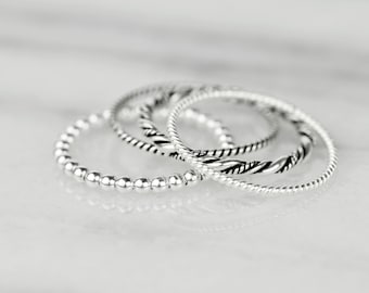 Stackable 925 Sterling Silver Ring - Design B