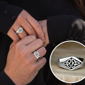 925 Sterling Silver Mixt Celtic Signet Ring