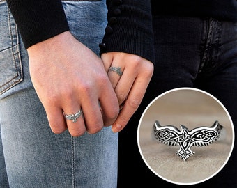 Anillo de Fénix para hombre y mujer en plata de ley 925/1000