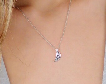925 Sterling Silver Angel Wing Pendant Necklace