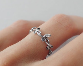 925 Sterling Silver Boho Nature and Branch Ring - Dainty Branch Ring In Silver