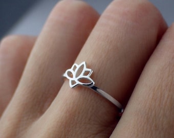 Silvershake Sterling Silver Lotus & Frog Ring - 925 Silver Cute Nature-Inspired Fashion Jewelry - View #5