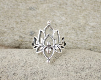 925 Sterling Silver Lotus Ring