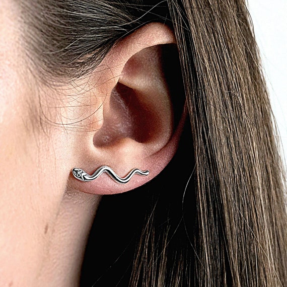 Orecchini a forma di serpente in argento sterling: gioielli