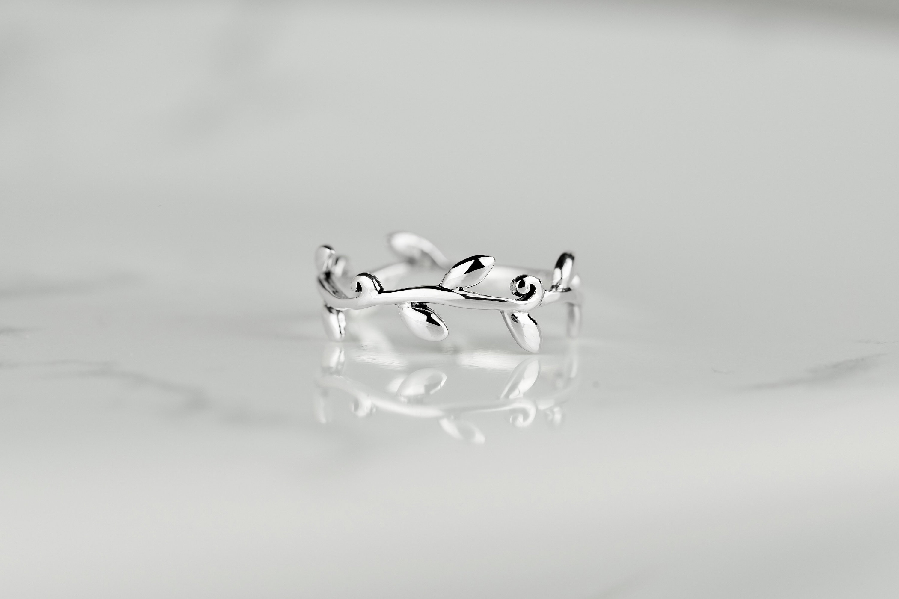 925 Sterling Silver Leaves Ring - Etsy