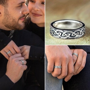925 Sterling Silver Celtic Band Ring - For Men and Women