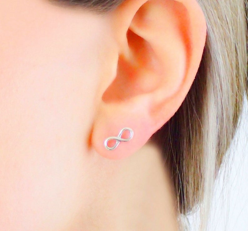 Boucles D'oreilles Pendantes '8 Infini' En Argent Massif 925 - 2gr - Hauteur 4,8 Cm - Occasion