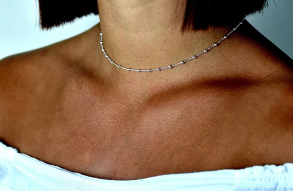 Collana di perle piccole vere, girocollo minimalista con