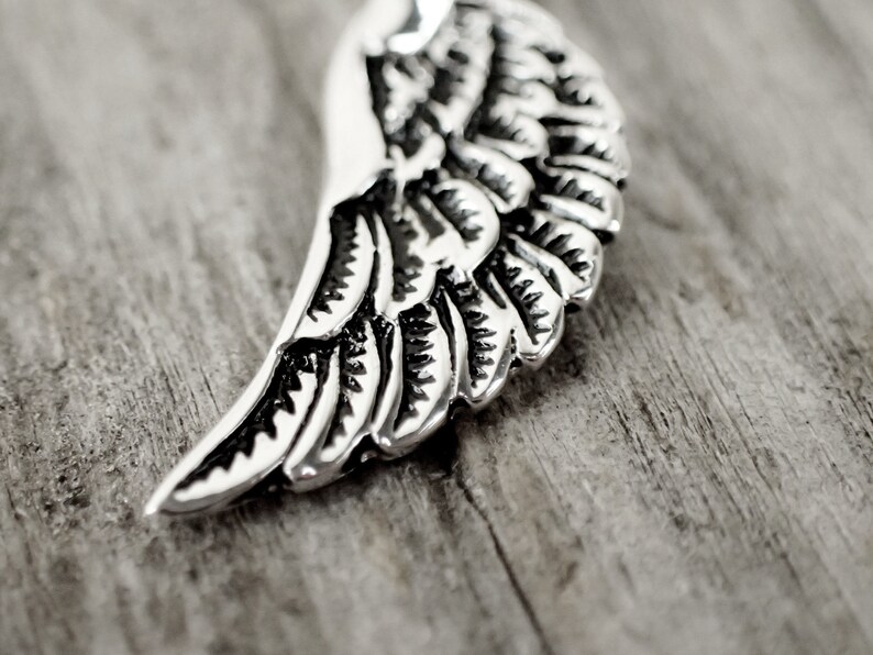 925 Sterling Silver Small Angel Wing Pendant Wing Necklace Etsy