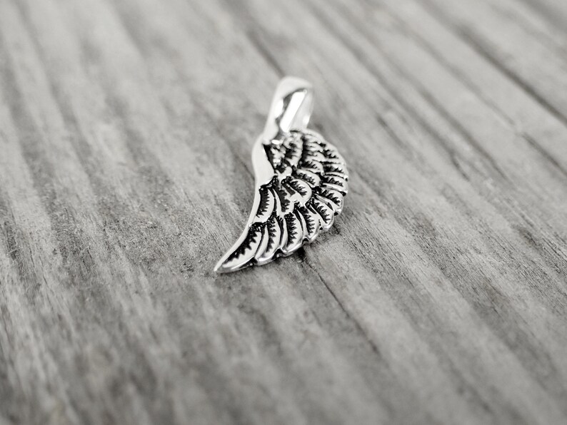 925 Sterling Silver Small Angel Wing Pendant Wing Necklace Etsy