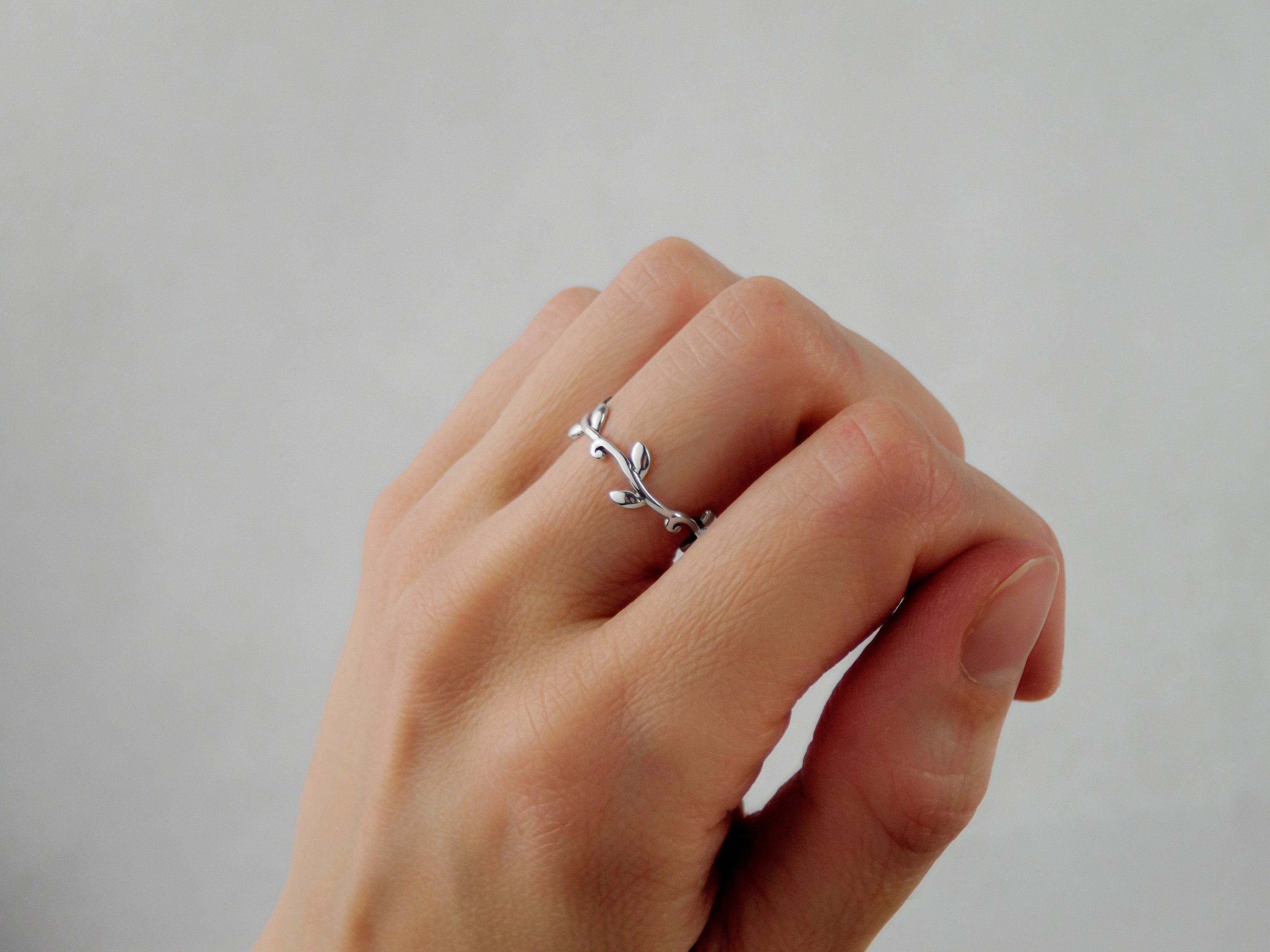 925 Sterling Silver Leaves Ring - Etsy