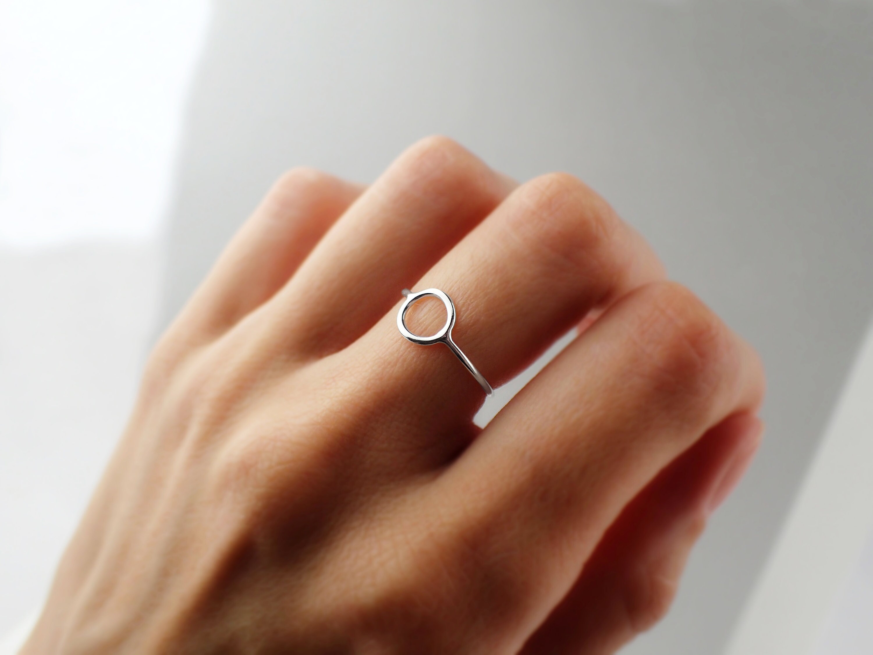 925 Sterling Silver Ring With Circle on Top Ring With Round Form