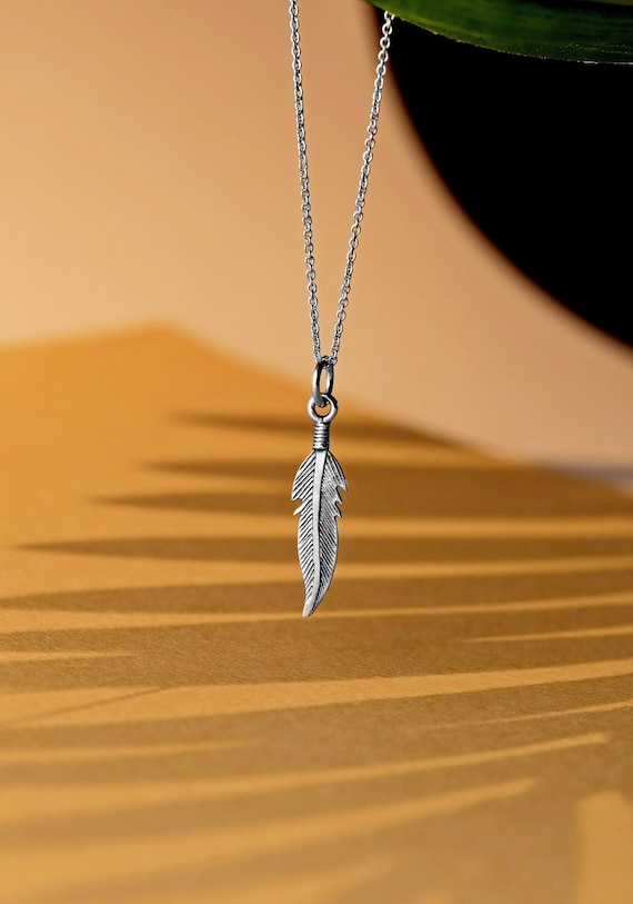 Etsy feather shop necklace