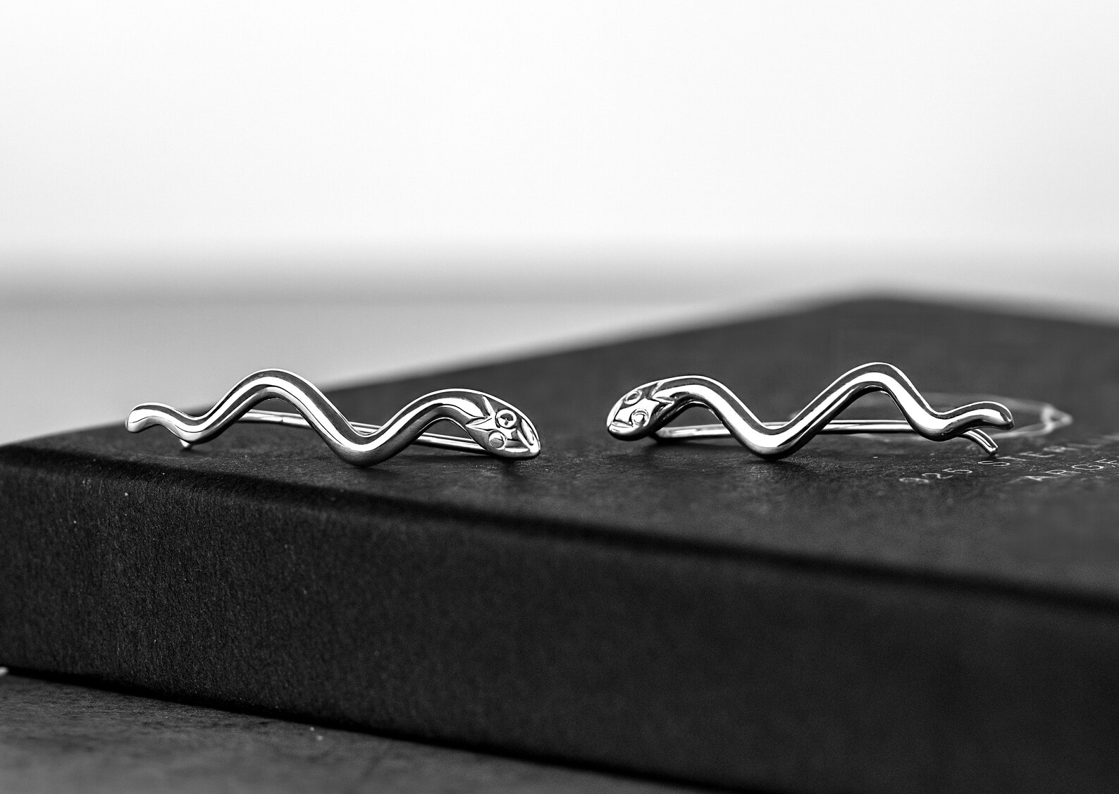 925 Sterling Silver Snake Earrings Snake Ear Climbers Etsy