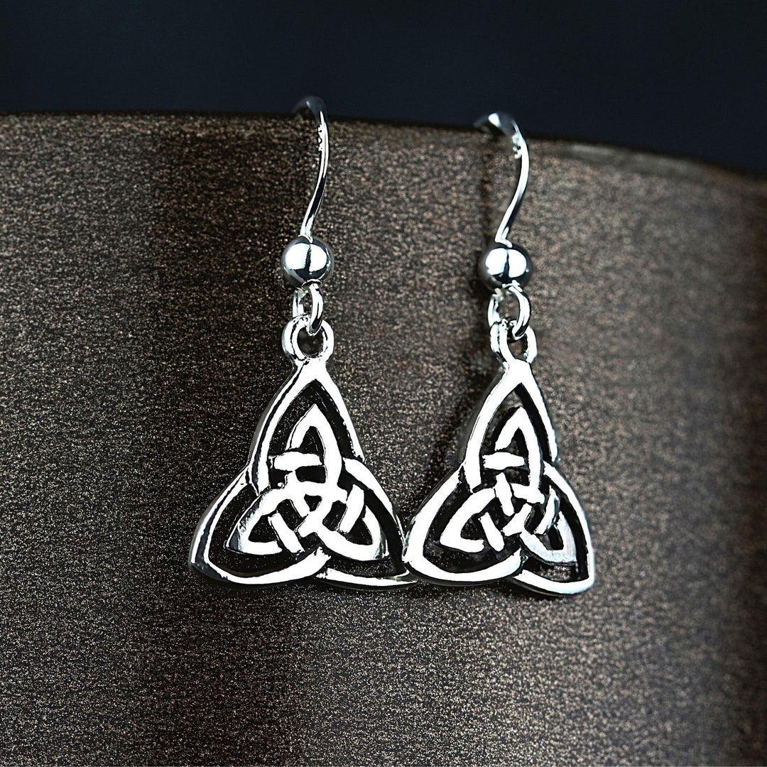 925 Sterling Silver Dangling Celtic Earrings Celtic Knot - Etsy