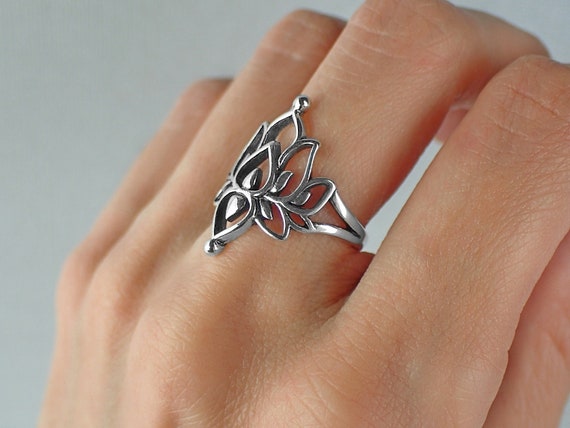 Bague lotus argent hotsell
