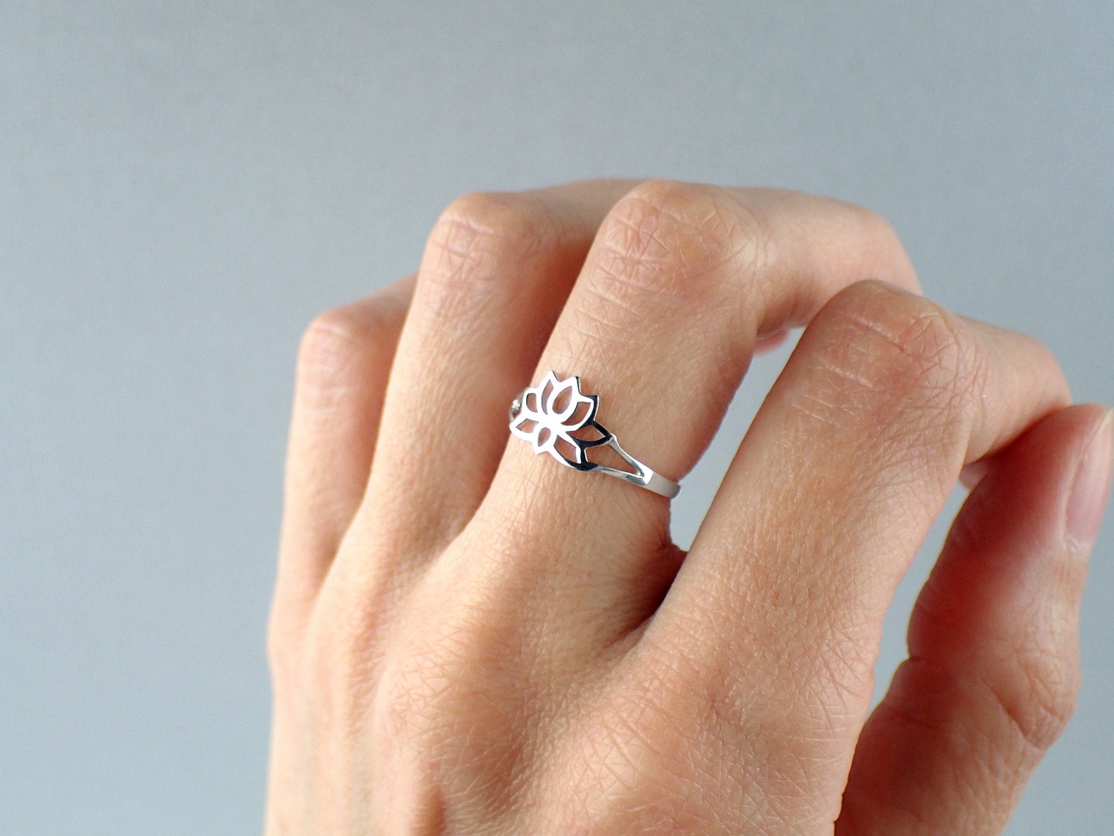 Bague Lotus En Argent Sterling 925 Avec Pierre De Lune - Cadeau Femme/fille - Hypoallergénique - Boîte Cadeau
