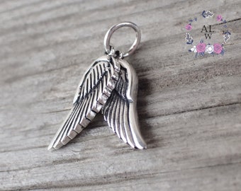 925 Sterling Silver Angel Wing Pendant Sterling Silver Wing Necklace