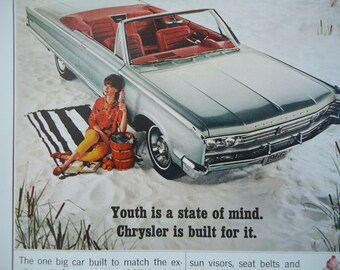1966 advertisement Original 1966 Chrysler advertisement man cave decoration 1966 car ad 22